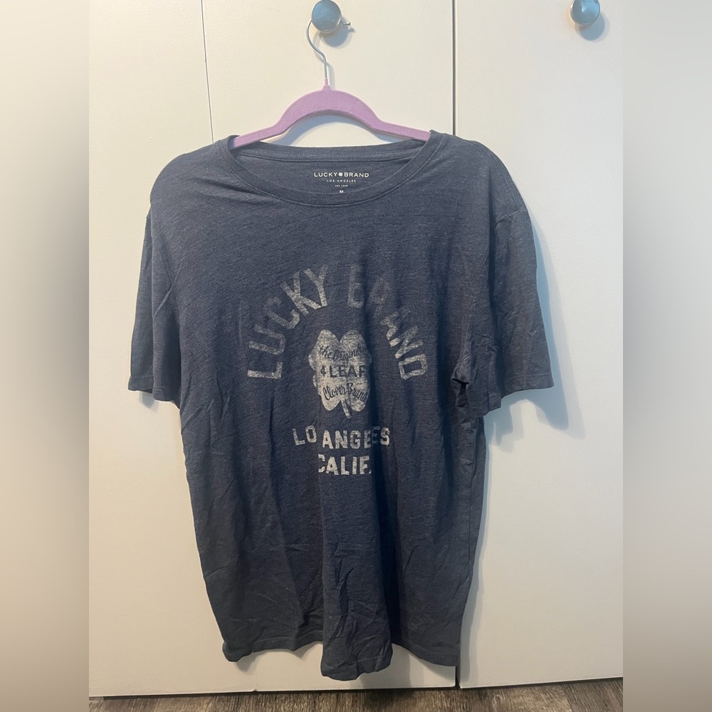 Lucky Brand Men's Short Sleeve Graphic Tee - Blue/Gray